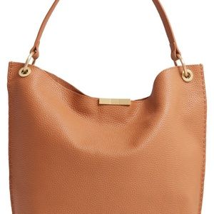 Tan Leather Shoulder Hobo Bag